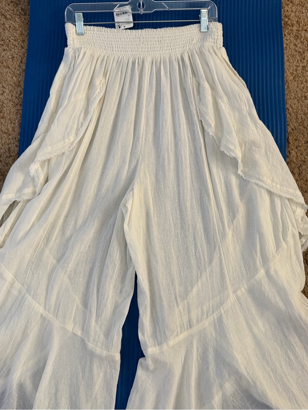 NWT Free People Songs of Summer Pants Flowy Cotton SZ M IVORY - Picture 3 of 10